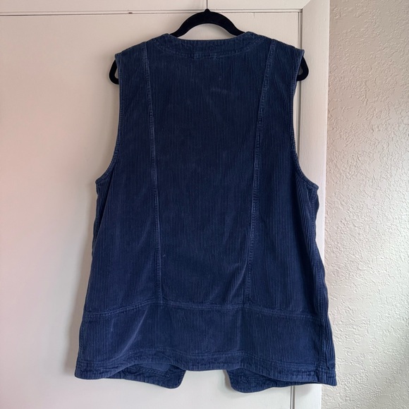 FREE PEOPLE We The Free Valerie Cord Vest - Majolica Blue - Picture 3 of 6